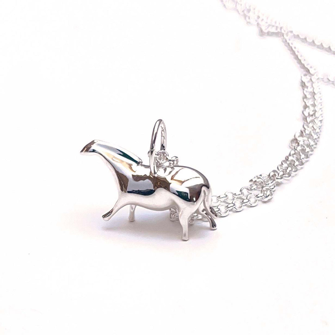 paleolithic horse in solid sterling silver 