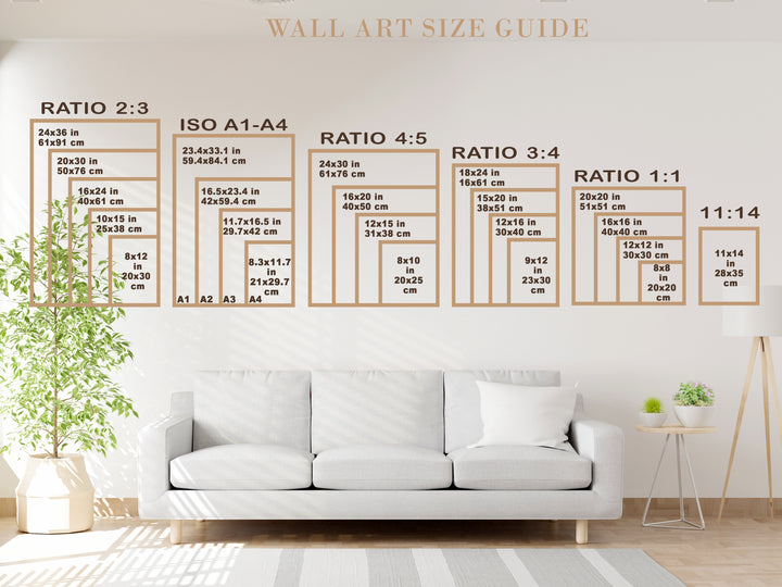 room size charts for art prints