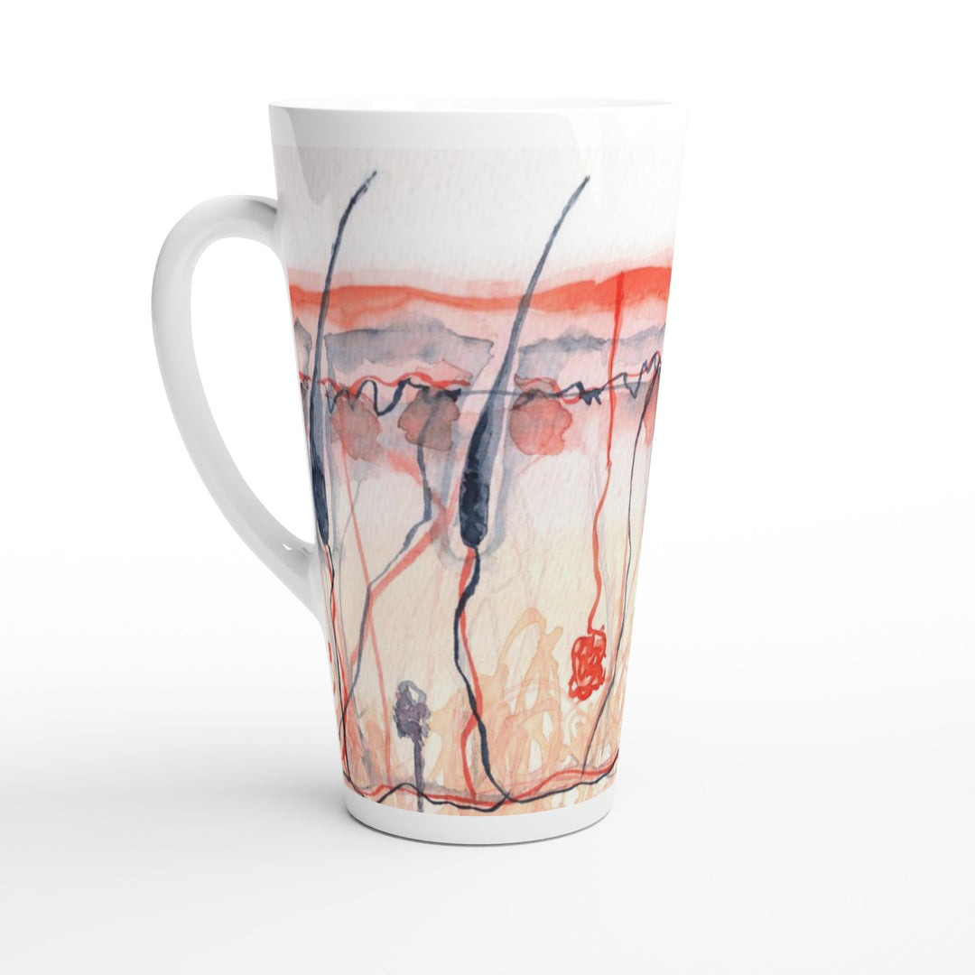 skin cross section ceramic mug - abstract watercolor design - gift for dermatologist