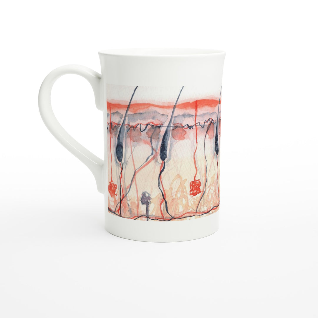 skin cross section ceramic mug - abstract watercolor design - gift for dermatologist