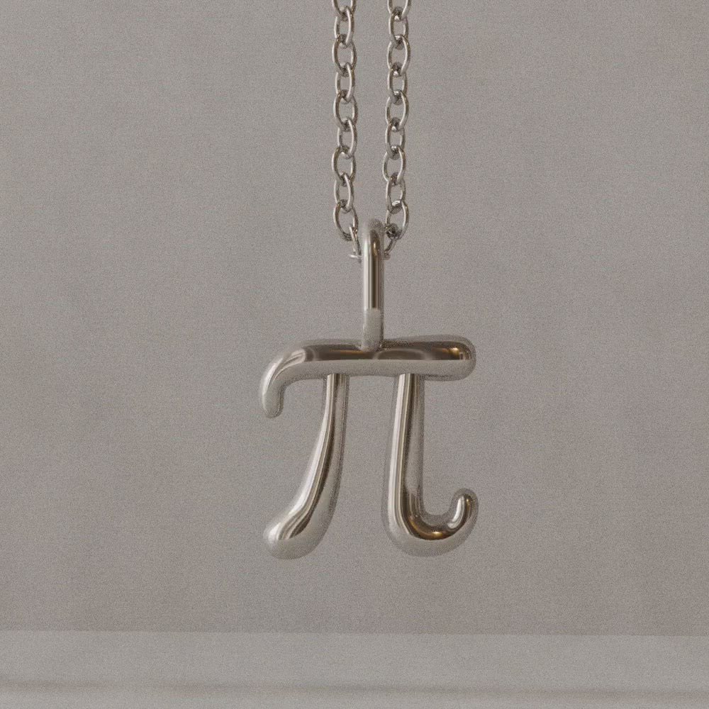 computer rendered video of sterling silver pi pendant math jewelry Ontogenie