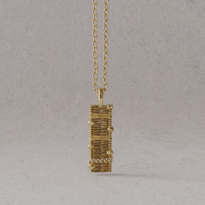 Cell membrane pendant 14K gold plated brass rotation video