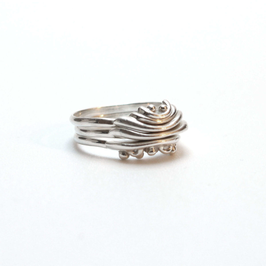 Golgi apparatus stacking ring in sterling silver by Ontogenie Science Jewelry
