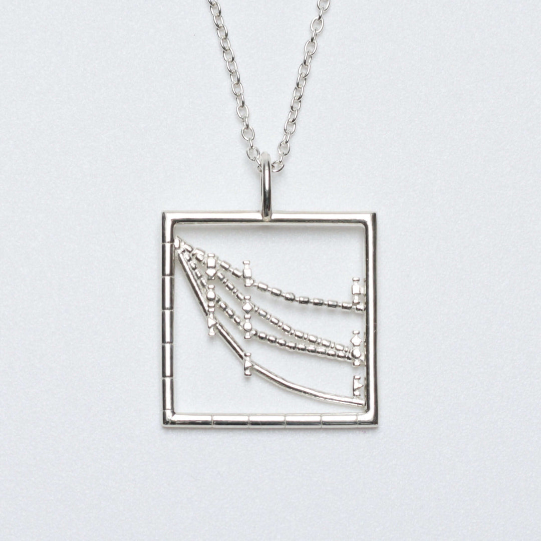 customized line chart pendant sterling silver