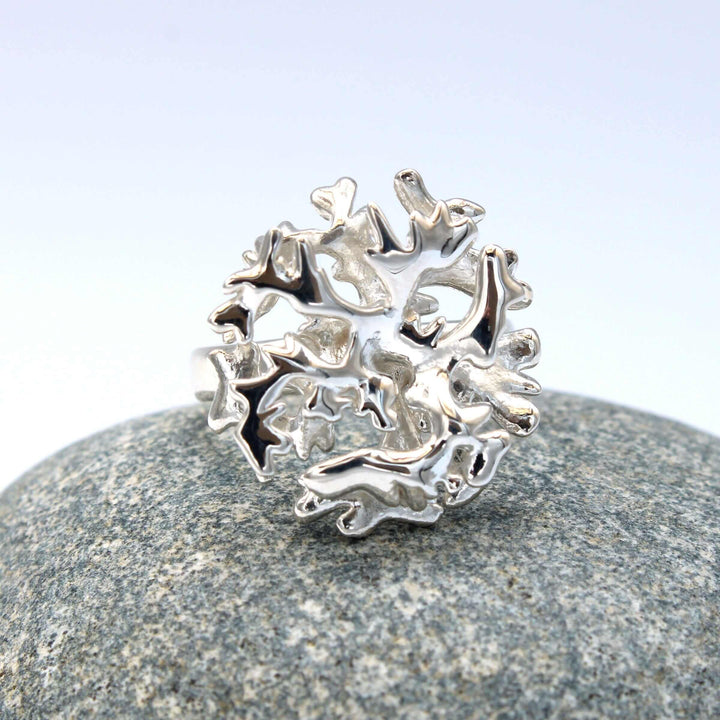 acropora elkhorn coral ring in sterling silver by ontogenie science jewelry