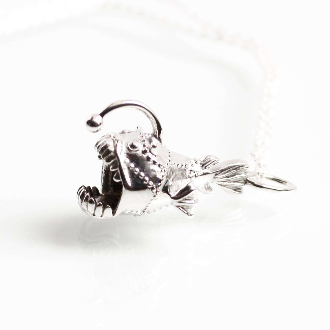anglerfish necklace in sterling silver by [ontogenie science jewelry]