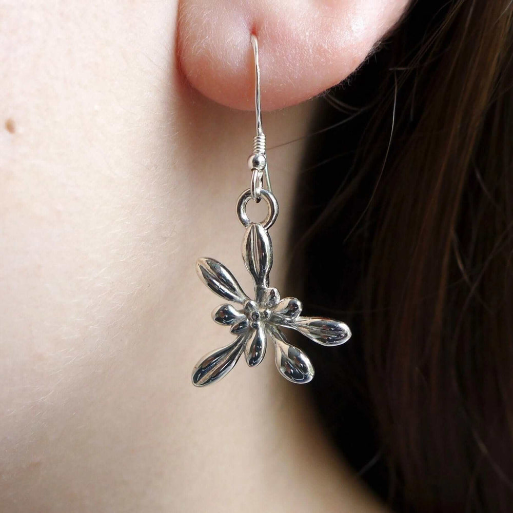 Arabidopsis thaliana Rosette Earrings in silver [Ontogenie Science Jewelry] sterling silver