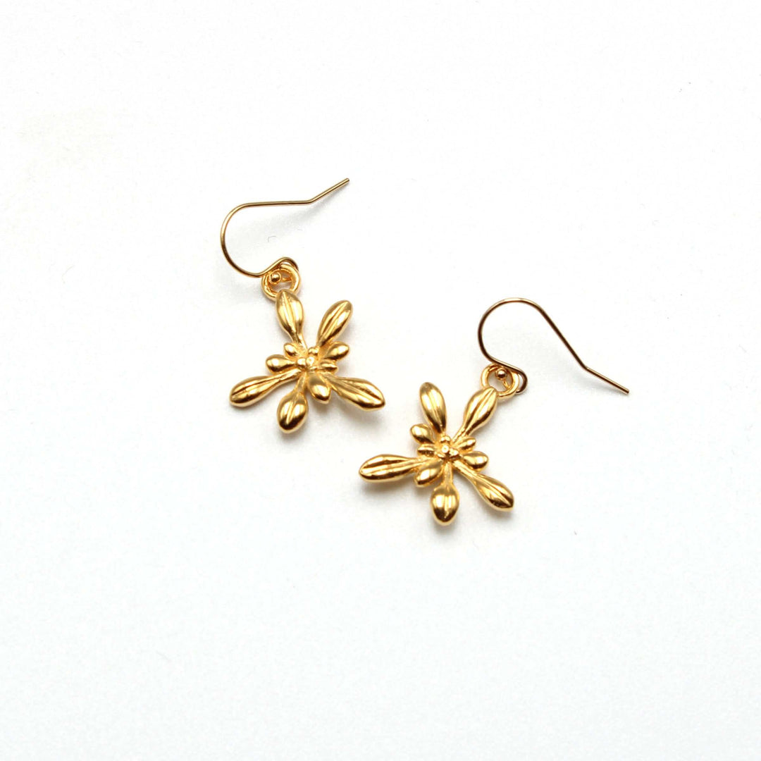 arabidopsis earrings gold plated brass ontogenie science jewelry