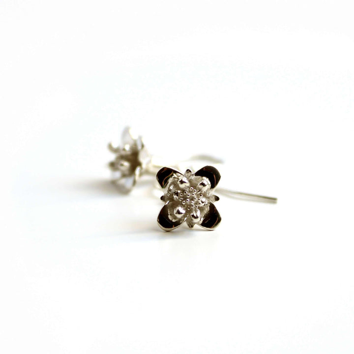 Arabidopsis flower earrings in sterling silver Ontogenie Science Jewelry