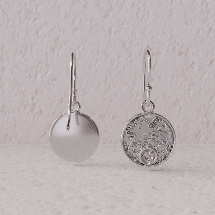 rotation of animal cell earrings silver render by ontogenie science jewelry