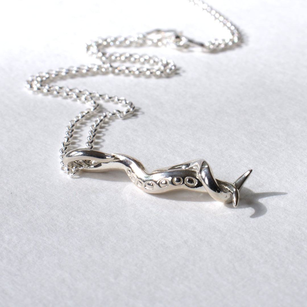 C elegans pendant in sterling silver by Ontogenie Science Jewelry
