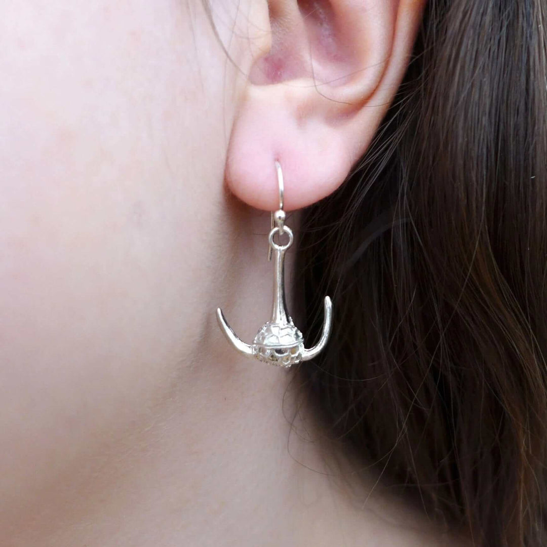 Ceratium Dinoflagellate Earrings sterling silver  [Ontogenie Science Jewelry]