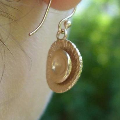 Coccolithophore Coccolithus Earrings bronze  [Ontogenie Science Jewelry]