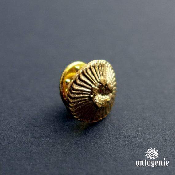 Coccolithophore Coccolithus Lapel Pin bronze  [Ontogenie Science Jewelry]