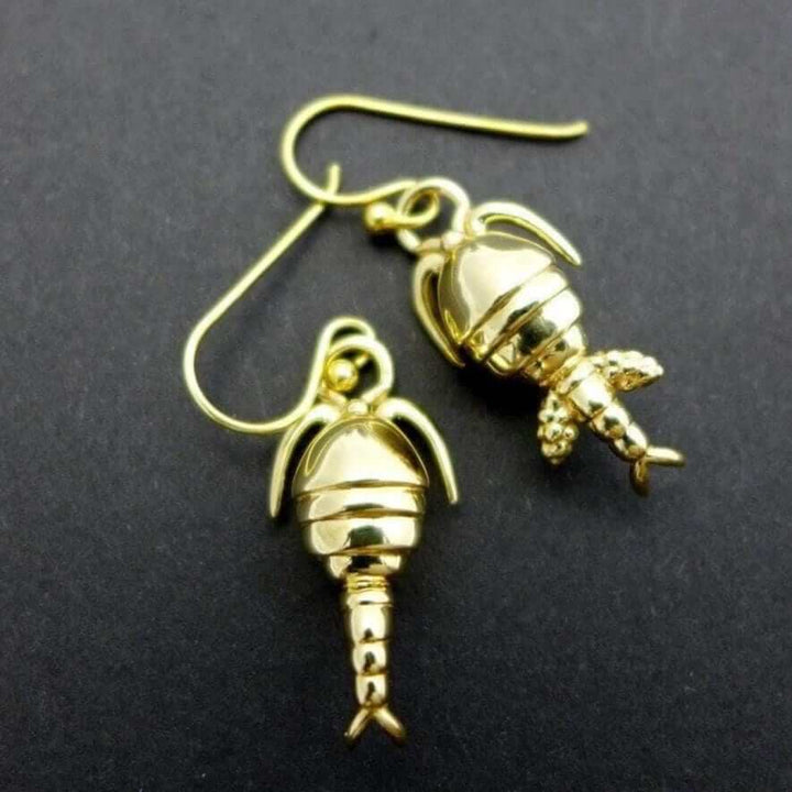 Copepod Earrings [Ontogenie Science Jewelry] brass