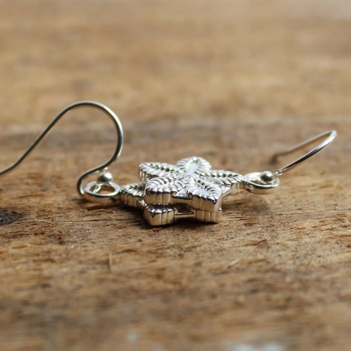 Crinoid Star Earrings Sterling Silver  [Ontogenie Science Jewelry]