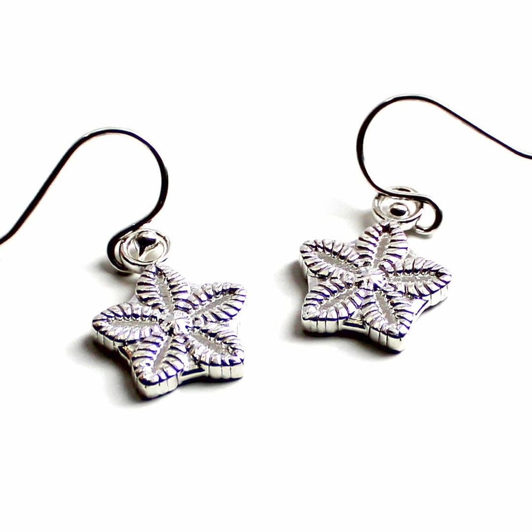 Crinoid Star Earrings Sterling Silver [Ontogenie Science Jewelry]