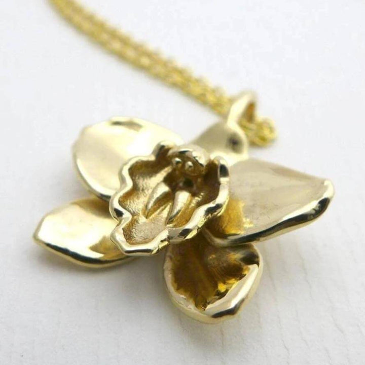 Cymbidium Orchid Pendant [Ontogenie Science Jewelry] brass