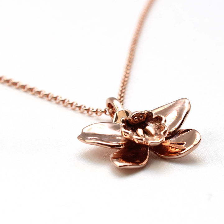 cymbidium orchid pendant rose gold plated Ontogenie Science Jewelry