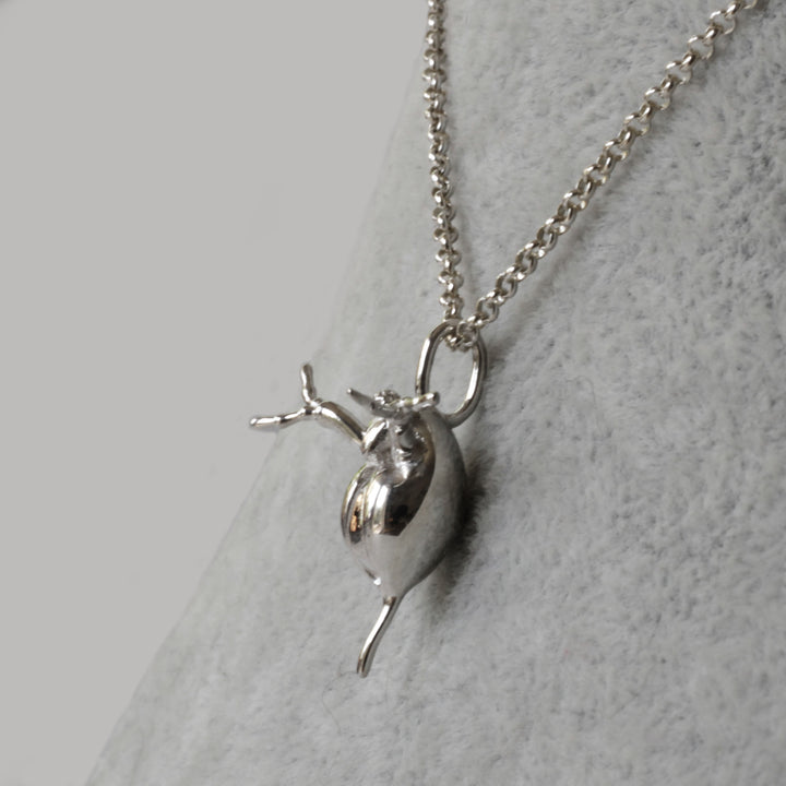 Daphnia water flea pendant in sterling silver by Ontogenie Science Jewelry