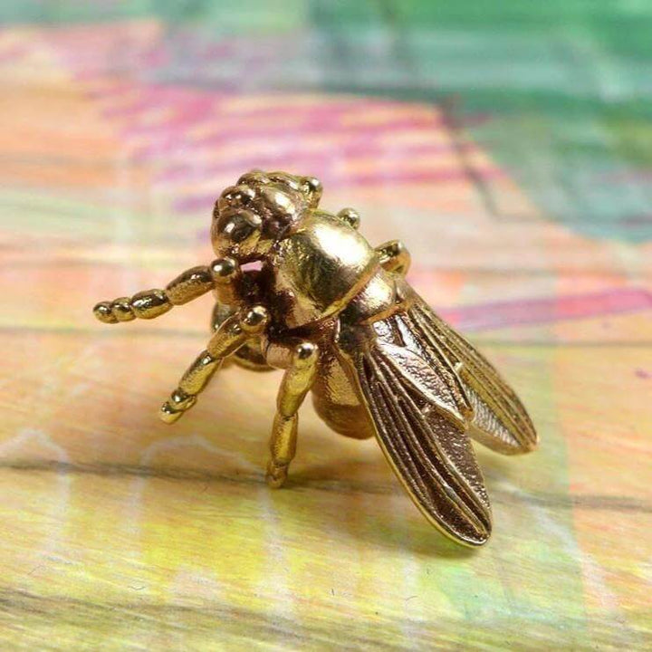 Drosophila Fruit Fly Lapel Pin Lapel Pin [Ontogenie Science Jewelry] bronze 