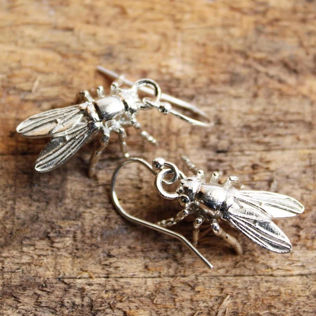 drosophila fruit fly earrings sterling silver