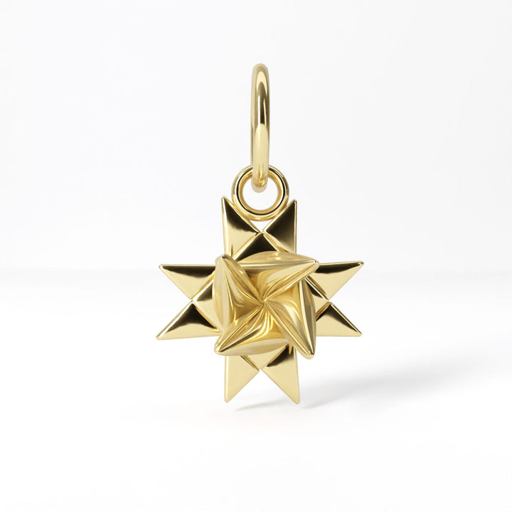 german christmas star charm froebelstern charm ontogenie science jewelry in 14K gold plated brass