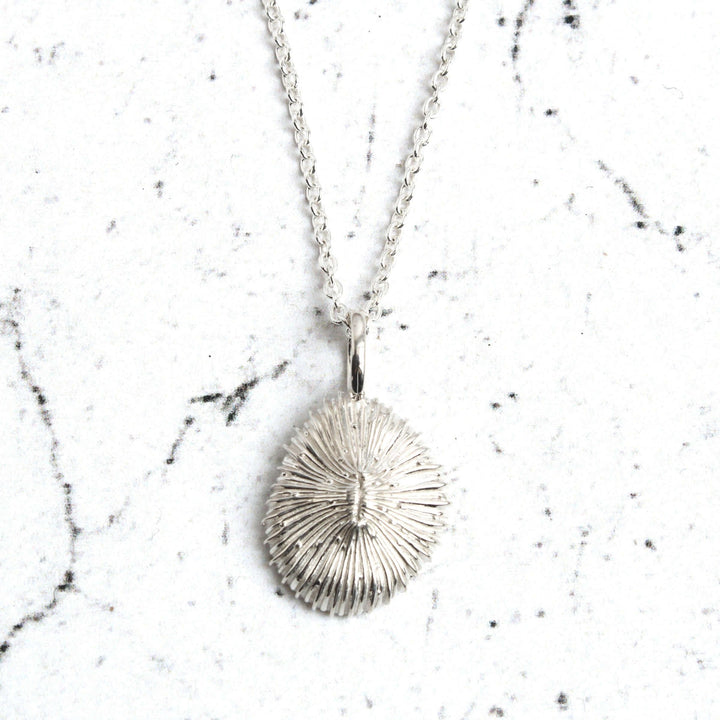 Fungia Coral Necklace in sterling silver Ontogenie Science Jewelry