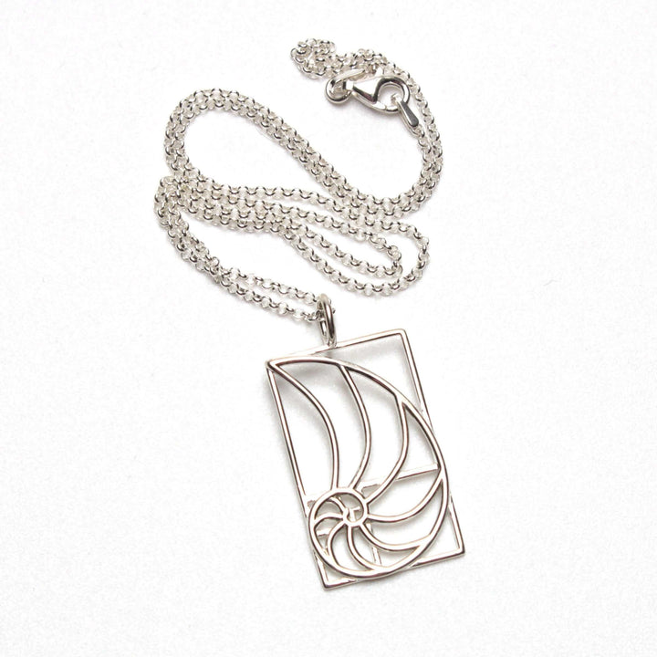 Golden Ratio Math Necklace by Ontogenie Science Jewelry in sterling silver