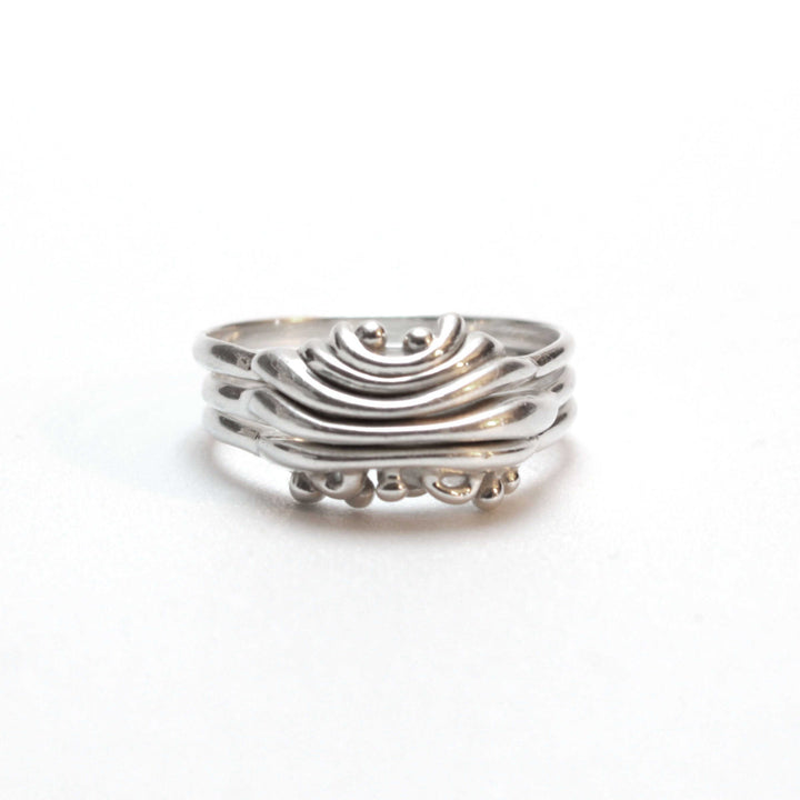 Golgi apparatus stacking ring in sterling silver by Ontogenie Science Jewelry