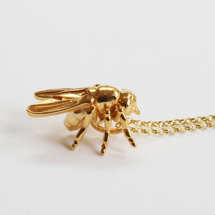 drosophila pendant in 14K gold plated brass by Ontogenie