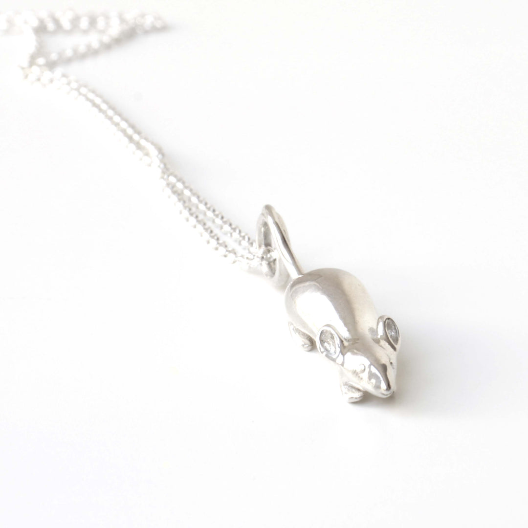 mouse (mus musculus) pendant in sterling silver by ontogenie science jewelry