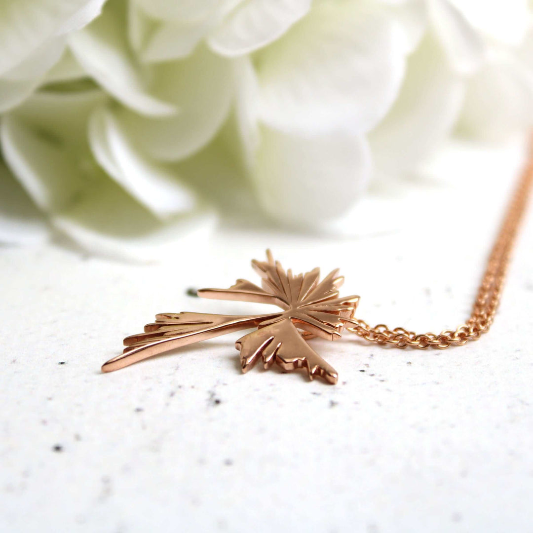 Phylogenetic Tree of Life pendant rose gold plated brass Ontogenie Science Jewelry