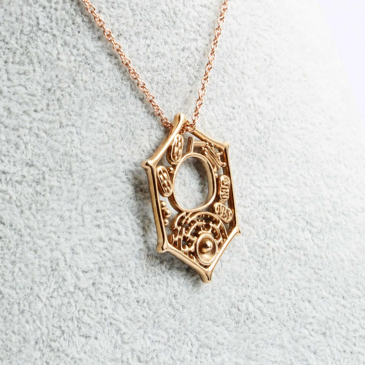 Plant Cell Pendant in polished bronze Ontogenie Science Jewelry
