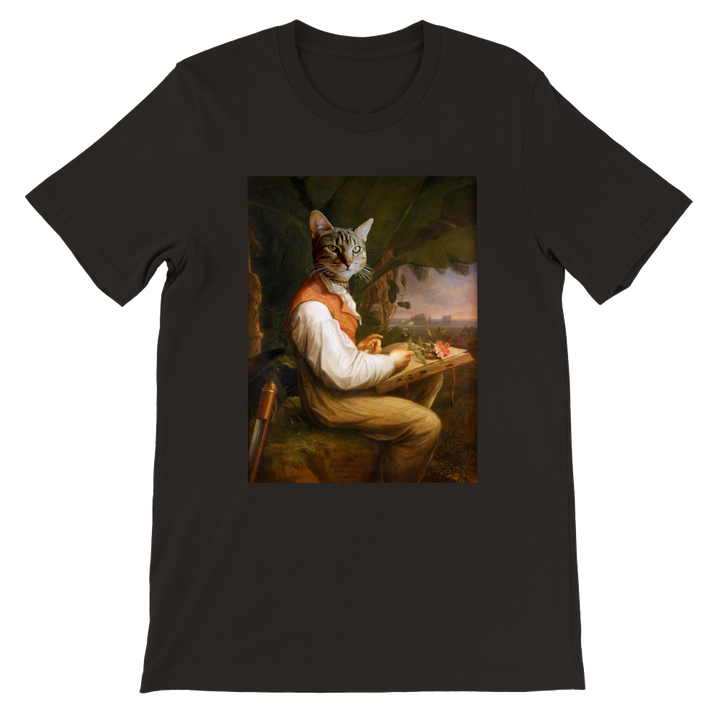 Alexander von Humboldt Cat Unisex T-shirt in black