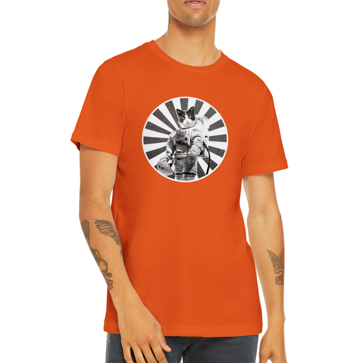 Space Cat t-shirt in orange