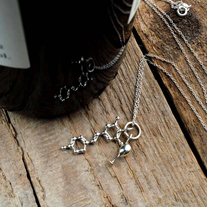 Wine Resveratrol Charm Pendant [Ontogenie Science Jewelry] chemistry necklace