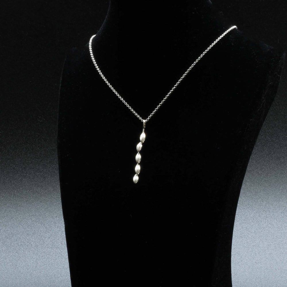 Rice panicle necklace in sterling silver, Ontogenie Science Jewelry
