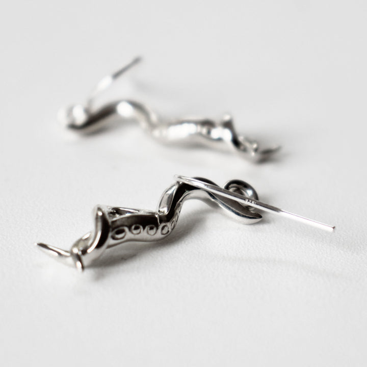 sterling silver C elegans earrings by Ontogenie Science Jewelry