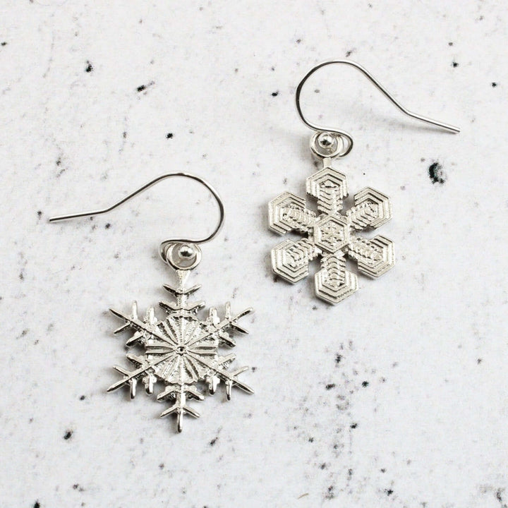 Nonidentical Snowflake Earrings [Ontogenie Science Jewelry] crystallization chemistry