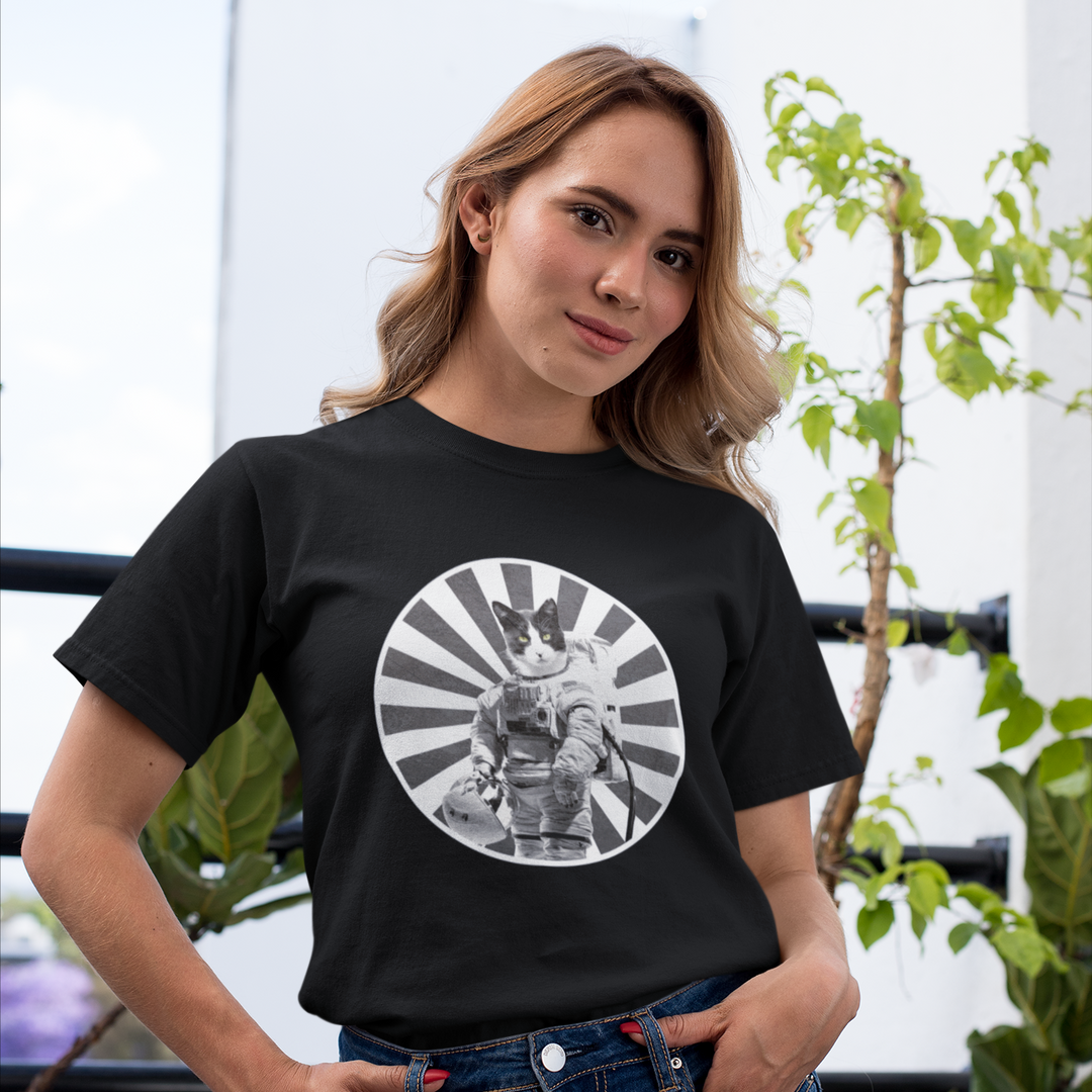 Space Cat t-shirt in black