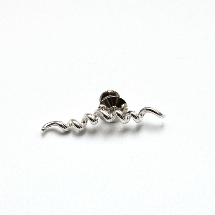 borrelia lyme disease spirochete lapel pin in sterling silver by ontogenie science jewelry