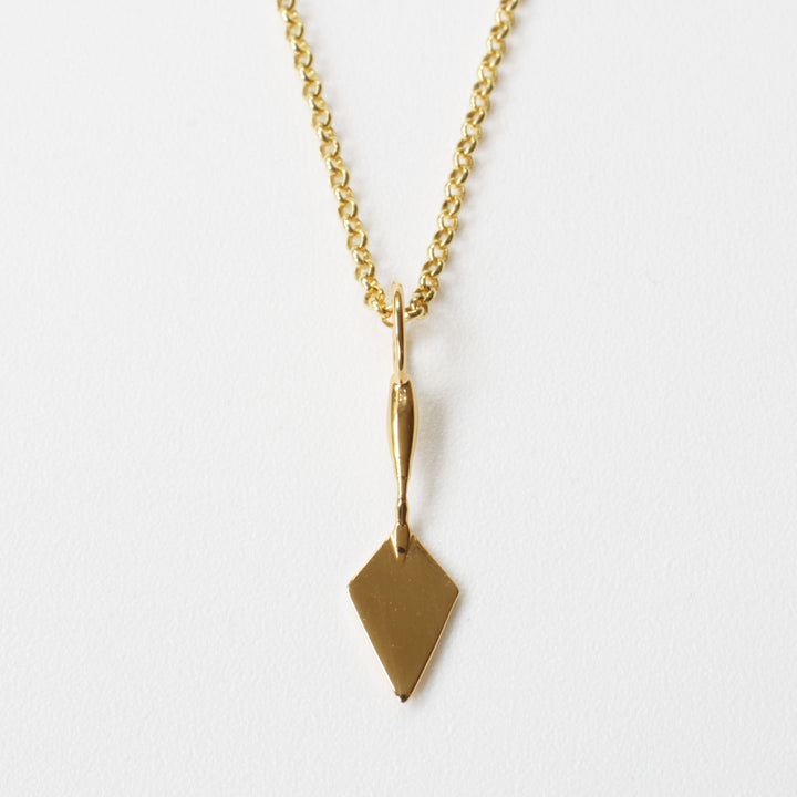 Archaeologist's trowel pendant 14K gold plated brass by Ontogenie Science Jewelry