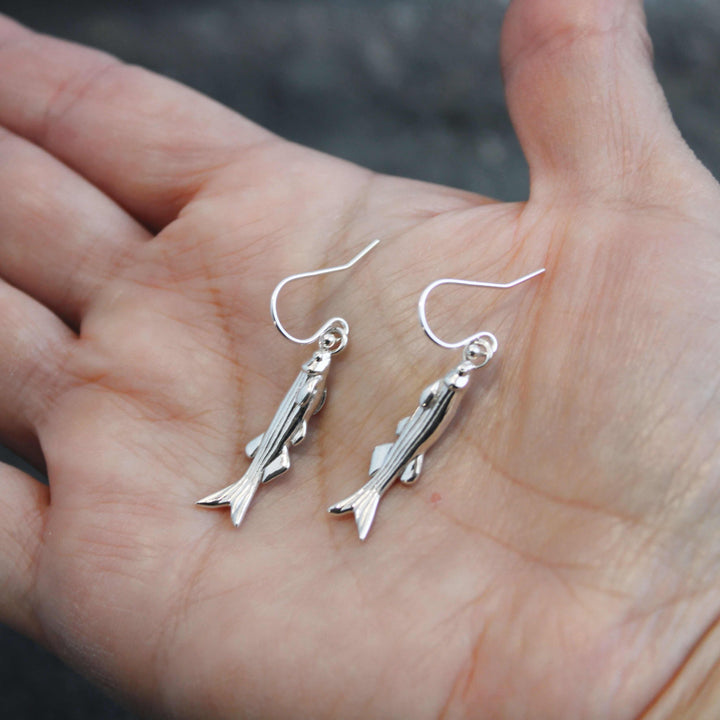 Sterling silver zebrafish earrings model organism biology by ontogenie